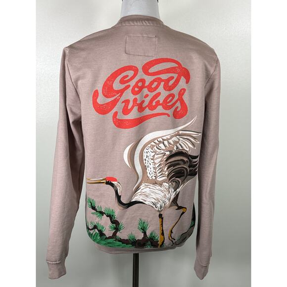 Blind Rooster, Mauve, Good Vibes Bird Sweatshirt, Size Small, Unisex - Picture 2 of 9